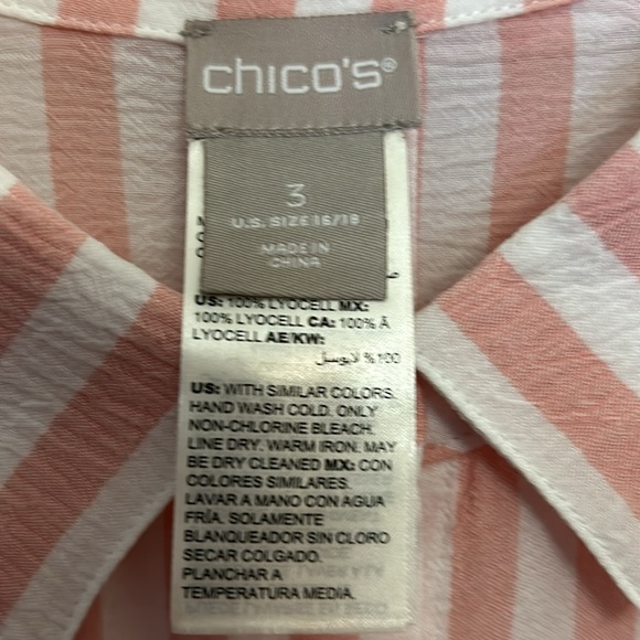 (2) Striped Chico’s Blouse - Picture 3 of 11